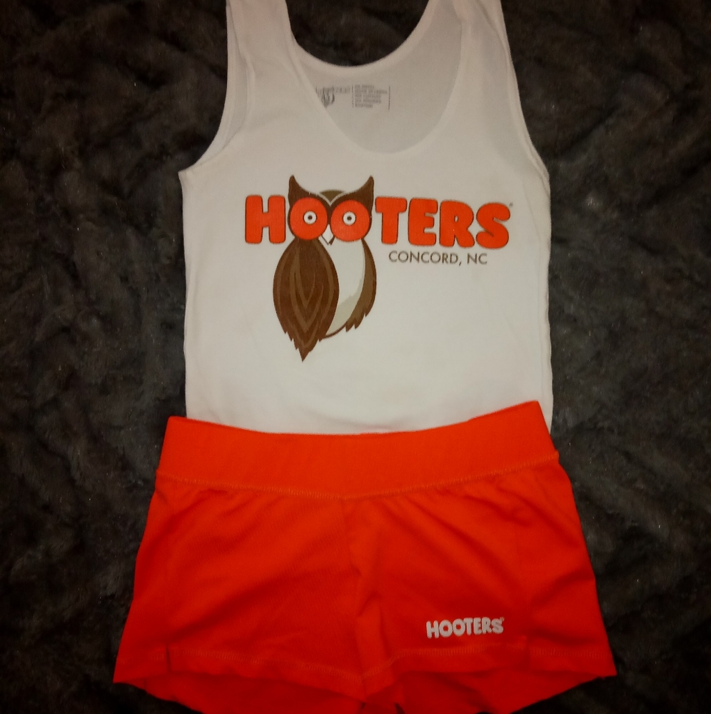 Hooters uniform set tank+shorts XXS/XS